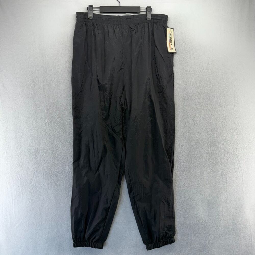 Vintage Body Co Track Pants Women's Large Black Cuffed Jogger Windbreaker NEW